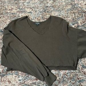 Raw Hemmed Cropped Crewneck